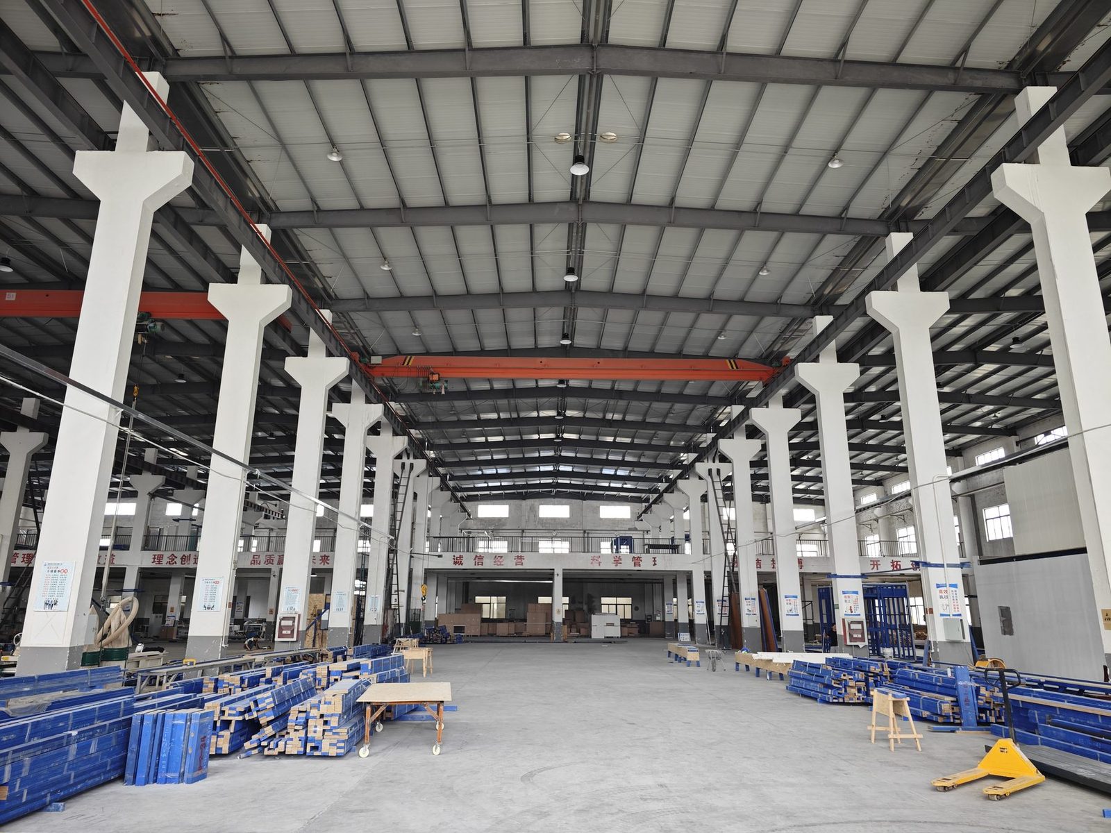 Panel processing line — bays zoned by process